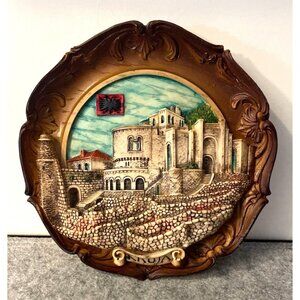1 9" Resin Kruja Souvenir Plate With 3D Design  #2619